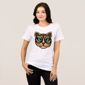 Mystic Cat Eyes Dames T-shirt Kunst (Voorkant volledig)