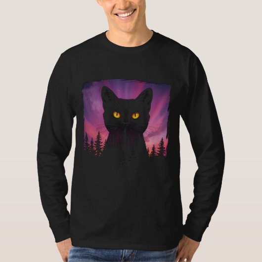 Mystic Cat in het Twilight Forest T-shirt (Voorkant)