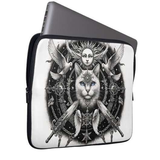 "Mystic Cat" Laptop Sleeve (Voorkant Rechts)
