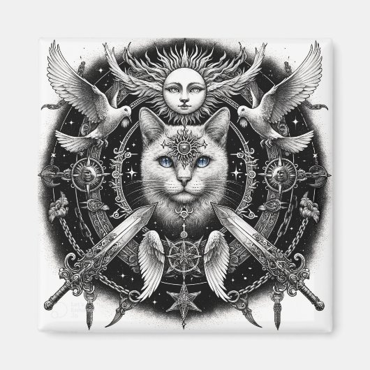 "Mystic Cat" Magneet (Voorkant)