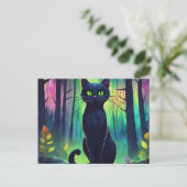 Mystic Cat of the Northern Lights Briefkaart (Staand voorkant)