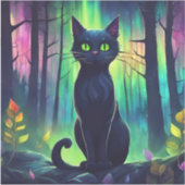 Mystic Cat of the Northern Lights Sticker (Voorkant)