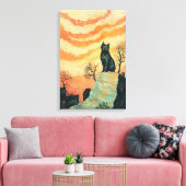 Mystic Cat - Sunset Art Canvas Afdruk (Insitu (Woonkamer))