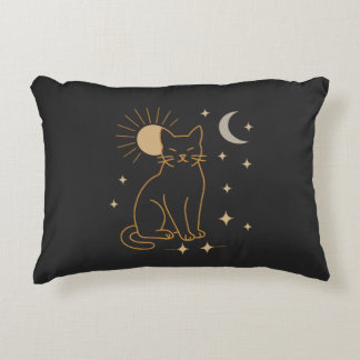 Mystic Cat Tote Bag- Minimalist Celestial Line Ar Accent Kussen