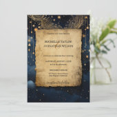 Mystic Celestial Midnight Blue Gouden Sterren Maan Kaart (Staand voorkant)