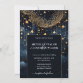 Mystic Celestial Midnight Blue Gouden Sterren Maan Kaart (Voorkant)