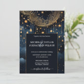 Mystic Celestial Midnight Blue Gouden Sterren Maan Kaart (Staand voorkant)