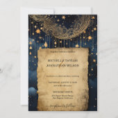 Mystic Celestial Midnight Blue Gouden Sterren Maan Kaart (Voorkant)