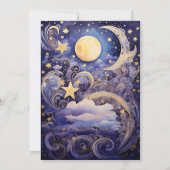 Mystic Celestial Midnight Blue Gouden Sterren Maan Kaart (Achterkant)
