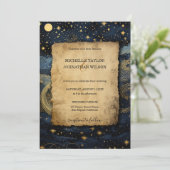 Mystic Celestial Midnight Blue Gouden Sterren Maan Kaart (Staand voorkant)