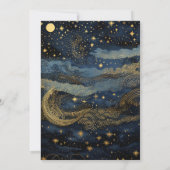 Mystic Celestial Midnight Blue Gouden Sterren Maan Kaart (Achterkant)