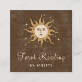 Mystic Celestial Moon Sun Magic Psychic Tarot Boho Vierkante Visitekaartje (Voorkant)