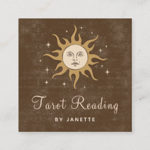 Mystic Celestial Moon Sun Magic Psychic Tarot Boho Vierkante Visitekaartje