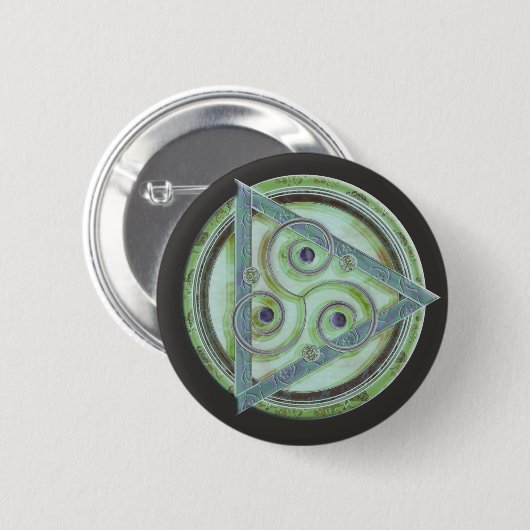 Mystic Celtic Triad Ronde Button 5,7 Cm (Voorkant /achterkant)