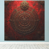 Mystic Compass Rose Canvas Afdruk (Insitu (Houten vloer))