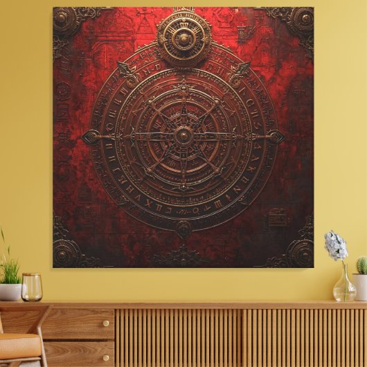 Mystic Compass Rose Canvas Afdruk (Insitu (Woonkamer))