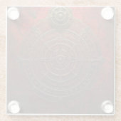 Mystic Compass Rose Glazen Onderzetter (Achterkant)