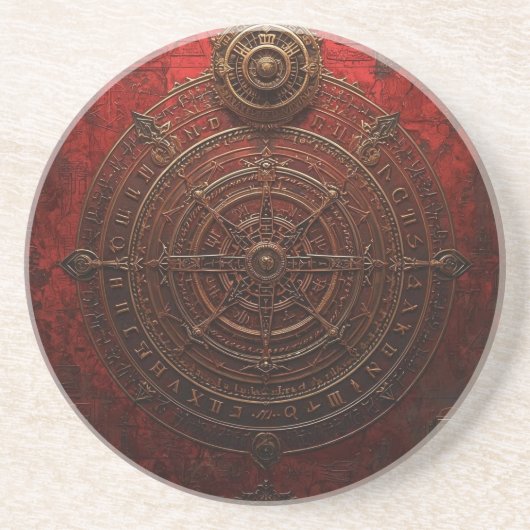 Mystic Compass Rose Zandsteen Onderzetter (Voorkant)