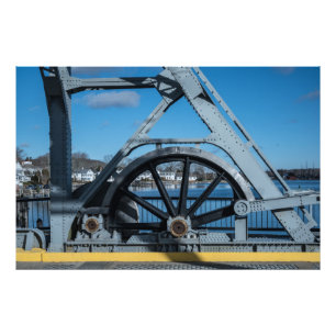 Mystic, Connecticut Draw Bridge Foto Afdruk