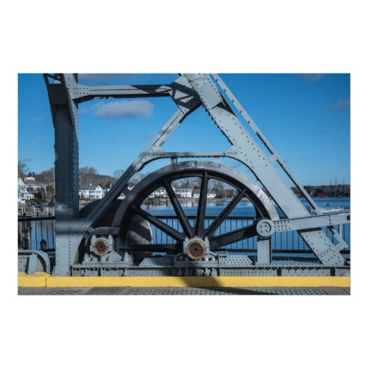 Mystic, Connecticut Draw Bridge Foto Afdruk (Voorkant)