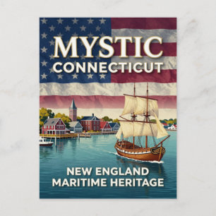 Mystic Connecticut Haven Reis Erfgoed Briefkaart