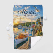 Mystic, Connecticut Haven Zonsondergang Golfhanddoek (Insitu)