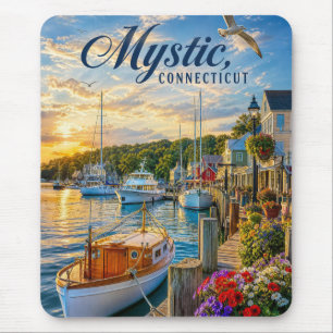 Mystic, Connecticut Haven Zonsondergang Muismat