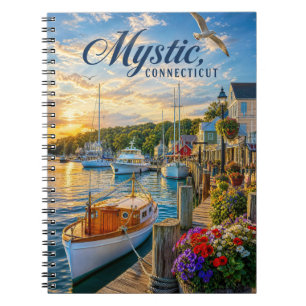 Mystic, Connecticut Haven Zonsondergang Notitieboek