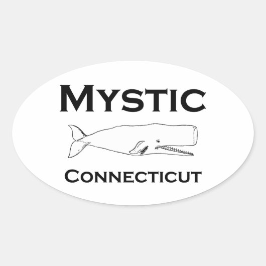 Mystic Connecticut  Whale Ovale Sticker (Voorkant)