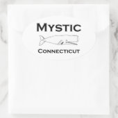 Mystic Connecticut  Whale Ovale Sticker (Tas)