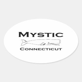 Mystic Connecticut Whale Ovale Sticker