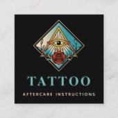 Mystic Cosmic Eye Tattoo Aftercare Instructions Vierkante Visitekaartje (Voorkant)