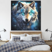 Mystic Cosmic Wolf Canvas Art (Insitu (Slaapkamer))