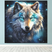 Mystic Cosmic Wolf Canvas Art (Insitu (Houten vloer))