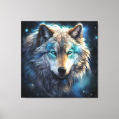 Mystic Cosmic Wolf Canvas Art Afdruk (Voorkant)