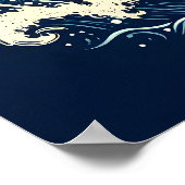 Mystic Crimson Red & White Warrior Moonlit Viking Poster (Hoek)