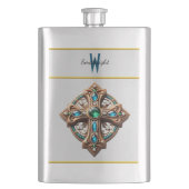 Mystic Cross Broche met blauwe en groene edelstene Flacon (Voorkant)