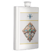 Mystic Cross Broche met blauwe en groene edelstene Flacon (Rechts)