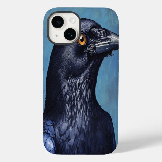 Mystic Crow iPhone Case – Fantasy Animal Art, Dark (Achterkant)
