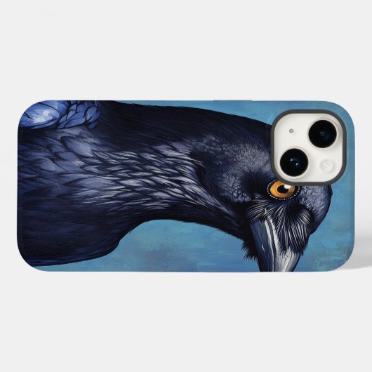 Mystic Crow iPhone Case – Fantasy Animal Art, Dark (Achterkant (horizontaal))