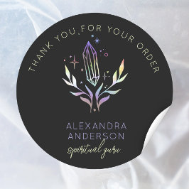 Mystic Crystals Holographic Glitter Spiritueel Ronde Sticker
