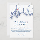 Mystic CT Kaart Trouwen Welkom Reisschema Marine B (Voorkant)