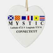Mystic, CT - Longtitude & Latitude Keramisch Ornament (Rechts)