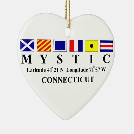 Mystic, CT - Longtitude & Latitude Keramisch Ornament (Rechts)