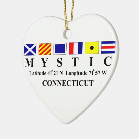 Mystic, CT - Longtitude & Latitude Keramisch Ornament (Links)