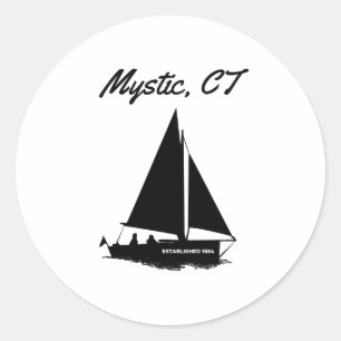 Mystic, CT Ronde Sticker