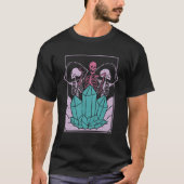Mystic Dancing Skelet Witchy Celestial Crystal P T-shirt (Voorkant)