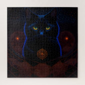 Mystic Dark Celestial Black Cat Fantasy Art Legpuzzel (Verticaal)