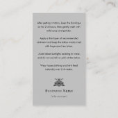 Mystic Death Moth Tattoo Nazorg Instructies Visitekaartje (Achterkant)