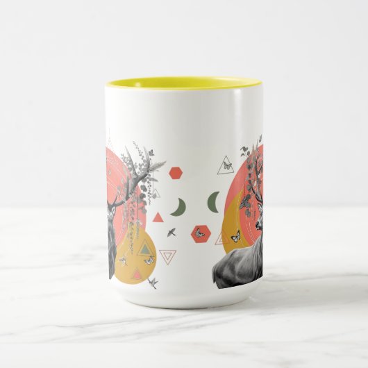 Mystic Deer Collage Mok (Midden)